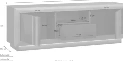 FORTE Lowboard »SavonaTV-Board, TV-Schrank« Breite 162 cm, inkl. Sockelbeleuchtung