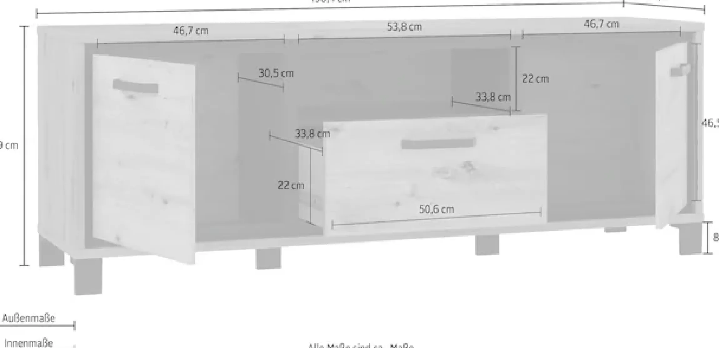 FORTE Lowboard »Trondheim« Breite 158 cm