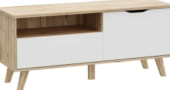 FORTE Lowboard »Vankka TV-Bank, TV-Board« B/H/T 124,4/54,3/41,7 cm,TV-Teil , ca. 125 cm breit, viel Stauraum, Echtholzbeine