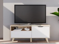 FORTE Lowboard »Vankka TV-Bank, TV-Board« B/H/T 124,4/54,3/41,7 cm,TV-Teil , ca. 125 cm breit, viel Stauraum, Echtholzbeine