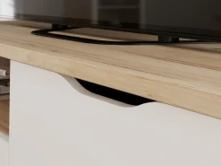 FORTE Lowboard »Vankka TV-Bank, TV-Board« B/H/T 124,4/54,3/41,7 cm,TV-Teil , ca. 125 cm breit, viel Stauraum, Echtholzbeine