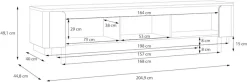 FORTE Lowboard »VodolTV-Board, TV-Schrank« TV Board, Soft Close, Stauraum