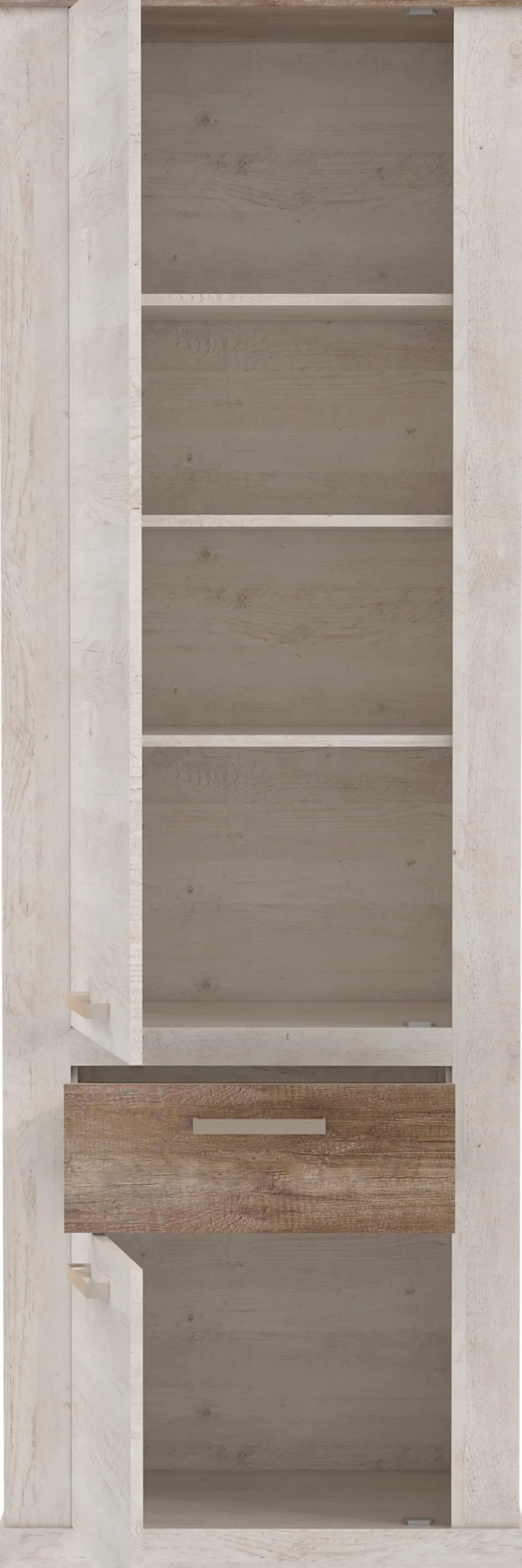 FORTE Mehrzweckschrank »Duro« Höhe 212 cm, Bücherregal mit Türen und Schublade, im Landhausstil