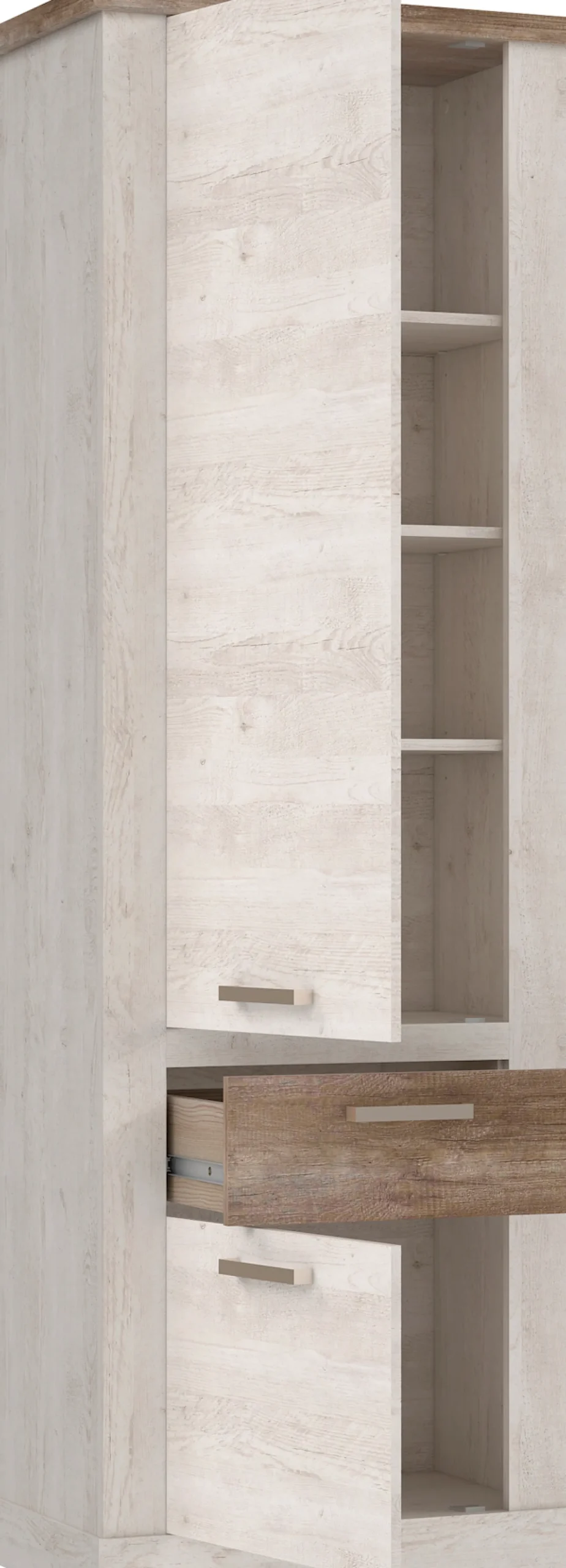 FORTE Mehrzweckschrank »Duro« Höhe 212 cm, Bücherregal mit Türen und Schublade, im Landhausstil