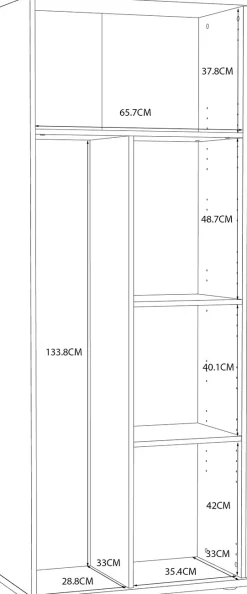 FORTE Mehrzweckschrank »Platzsparend und kompakt, Stauraum« B/H/T 68,9/179,1/34,8 cm