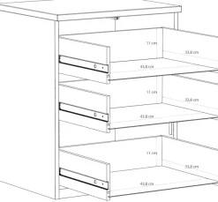 FORTE Nachtkommode B/H/T 50,4/63,5/41,5 cmNako passend zum Boxspringbett