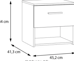 FORTE Nachtkommode »Ingalil« B/H/T 42,2/44,0/41,3 cm, Schublade