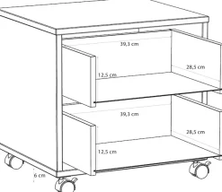 FORTE Nachtkommode »Milles Jugendzimmer« Nako auf Rollen, Schubkästen Vollauszug
