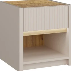FORTE Nachtkommode »Oak Squere« B/H/T 40,6/43/41,7 cm inklusive Beleuchtung, Vollauszug