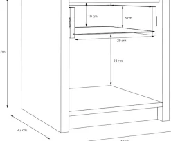 FORTE Nachtkommode »Oak Squere« B/H/T 40,6/43/41,7 cm inklusive Beleuchtung, Vollauszug
