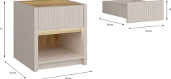 FORTE Nachtkommode »Oak Squere« B/H/T 40,6/43/41,7 cm inklusive Beleuchtung, Vollauszug