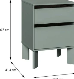 FORTE Nachtkommode »Tahoe Nachtkommode, grifflos,2 Schubkästen« B/H/T 48,2/66,7/41,4 cm