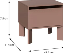 FORTE Nachtkommode »Tahoe Nachtkommode, grifflos, Schubkasten« B/H/T 48,2/47,5/41,4 cm