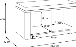 FORTE Polsterbank »Bohol, Garderobenbank mit Sitzpolster, Stauraum« B/H/T 86,5/45/42cm