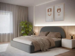 FORTE Polsterbett »AURA erhältlich in den Breiten 140cm, 160cm & 180cm, inkl. Bettkasten« abgerundetes Kopfteil