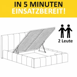FORTE Polsterbett »LATIS erhältlich in den Breiten 140cm, 160cm & 180cm, inkl. Bettkasten« erhältlich in verschiedenen Farben