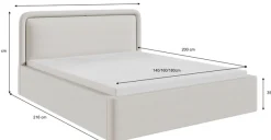 FORTE Polsterbett »LATIS erhältlich in den Breiten 140cm, 160cm & 180cm, inkl. Bettkasten« erhältlich in verschiedenen Farben
