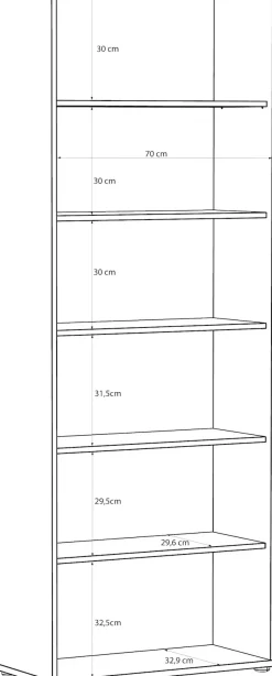 FORTE Regal »Tempra, Mehrzweckregal, Höhe 197,5 cm, 5 Ablageböden« Breite 73,7 cm