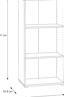 FORTE Regal »Tempra, Mehrzweckregal schmal, Höhe 111,1cm, 2 Ablageböden« Breite 54 cm