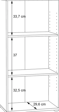 FORTE Regal »Tempra, Mehrzweckregal schmal, Höhe 111,1cm, 2 Ablageböden« Breite 54 cm