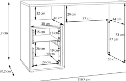 FORTE Schreibtisch B/H/T 119,7/75,7/50,2