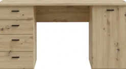 FORTE Schreibtisch »Goldsboro« mit 4 Schubladen, Soft-Close, Metallgriffe in schwarz, Breite 145 cm
