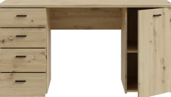 FORTE Schreibtisch »Goldsboro« mit 4 Schubladen, Soft-Close, Metallgriffe in schwarz, Breite 145 cm