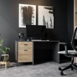 FORTE Schreibtisch »High Rock« mit Tür & Schublade, Industrial-Look, Knieblende, Breite 120 cm
