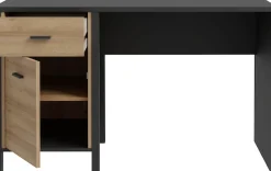 FORTE Schreibtisch »High Rock« mit Tür & Schublade, Industrial-Look, Knieblende, Breite 120 cm