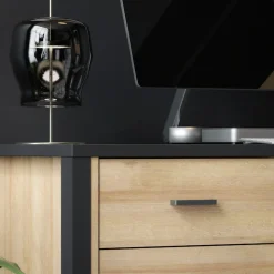 FORTE Schreibtisch »High Rock« mit Tür & Schublade, Industrial-Look, Knieblende, Breite 120 cm