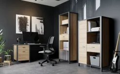 FORTE Schreibtisch »High Rock« mit Tür & Schublade, Industrial-Look, Knieblende, Breite 120 cm