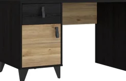 FORTE Schreibtisch »Lya« Schreibtisch, Metallfüße, Griffschlaufen, trendiges Design