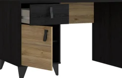 FORTE Schreibtisch »Lya« Schreibtisch, Metallfüße, Griffschlaufen, trendiges Design