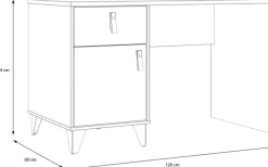 FORTE Schreibtisch »Lya« Schreibtisch, Metallfüße, Griffschlaufen, trendiges Design