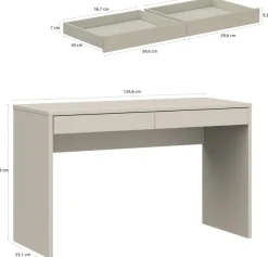 FORTE Schreibtisch »Milles« 2 Schubkästen mit Vollauszug, B/H/T 124,8/77,3/53,1 cm