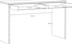 FORTE Schreibtisch »Milles« 2 Schubkästen mit Vollauszug, B/H/T 124,8/77,3/53,1 cm