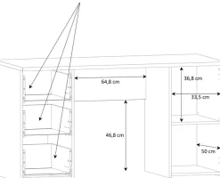 FORTE Schreibtisch »Neuss« mit 3 Schubladen & 1 Tür, funktional, Breite 138 cm