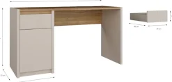 FORTE Schreibtisch »Oak Squere« B/H/T 130/72/51,7cm, Soft Close, Vollauszug