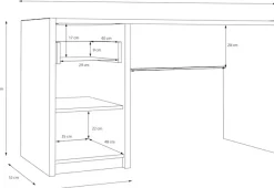 FORTE Schreibtisch »Oak Squere« B/H/T 130/72/51,7cm, Soft Close, Vollauszug