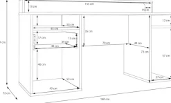 FORTE Schreibtisch »Tezaur« mit Schubkasten und Tür, B/H/T 160/75,7/72 cm