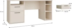 FORTE Schreibtisch »Tezaur« mit Schubkasten und Tür, B/H/T 160/75,7/72 cm