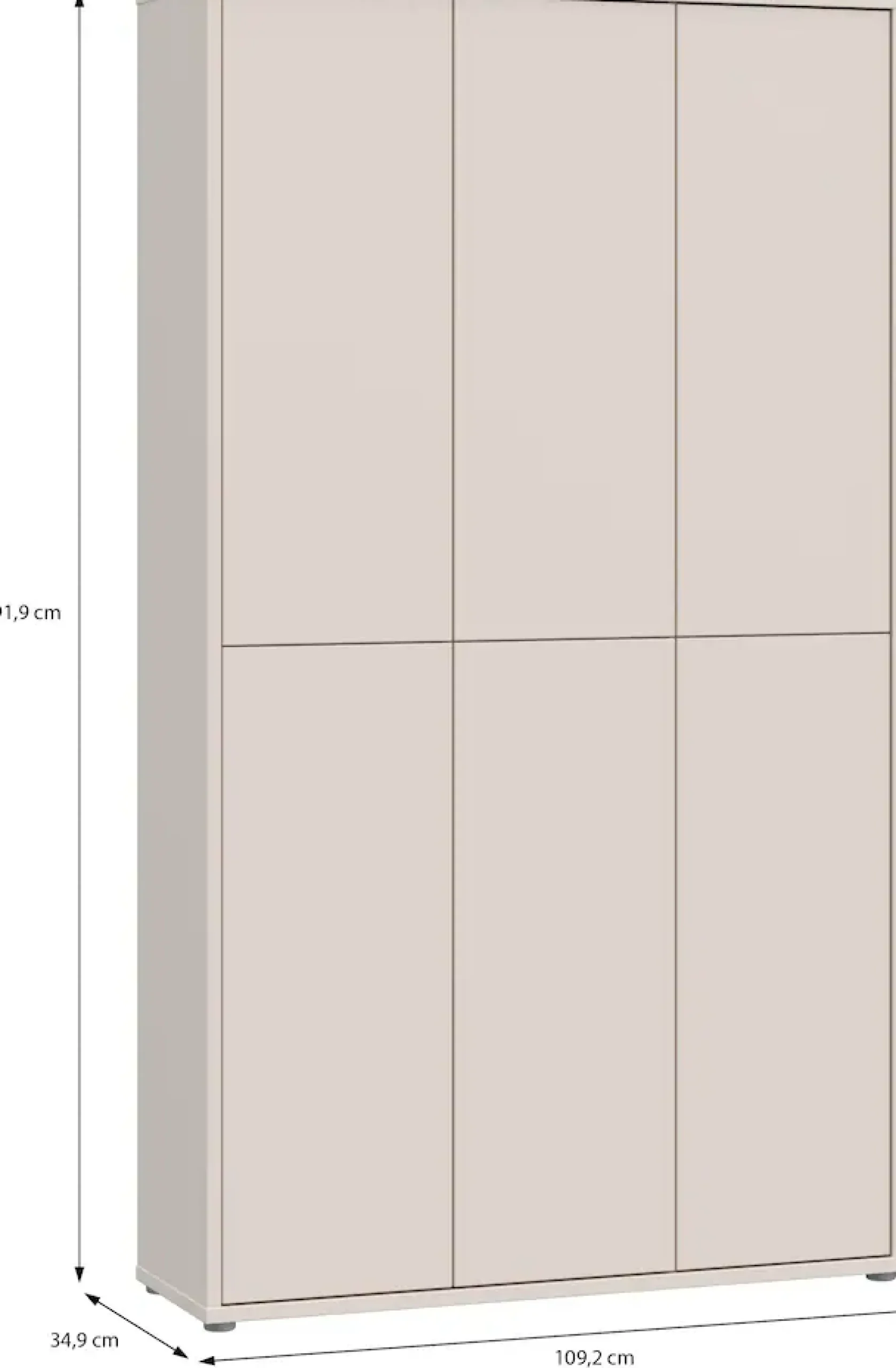 FORTE Schuhschrank »Alice Springs, Schuhschrank, B/H/T 109,2/191,9/34,9 cm, 36 Paar Schuhe« B/H/T 109,2/191,9/34,9 cm,Stauraumschrank, Mehrzweckschrank, (B/H 109cm x 192cm), mit 16 Böden