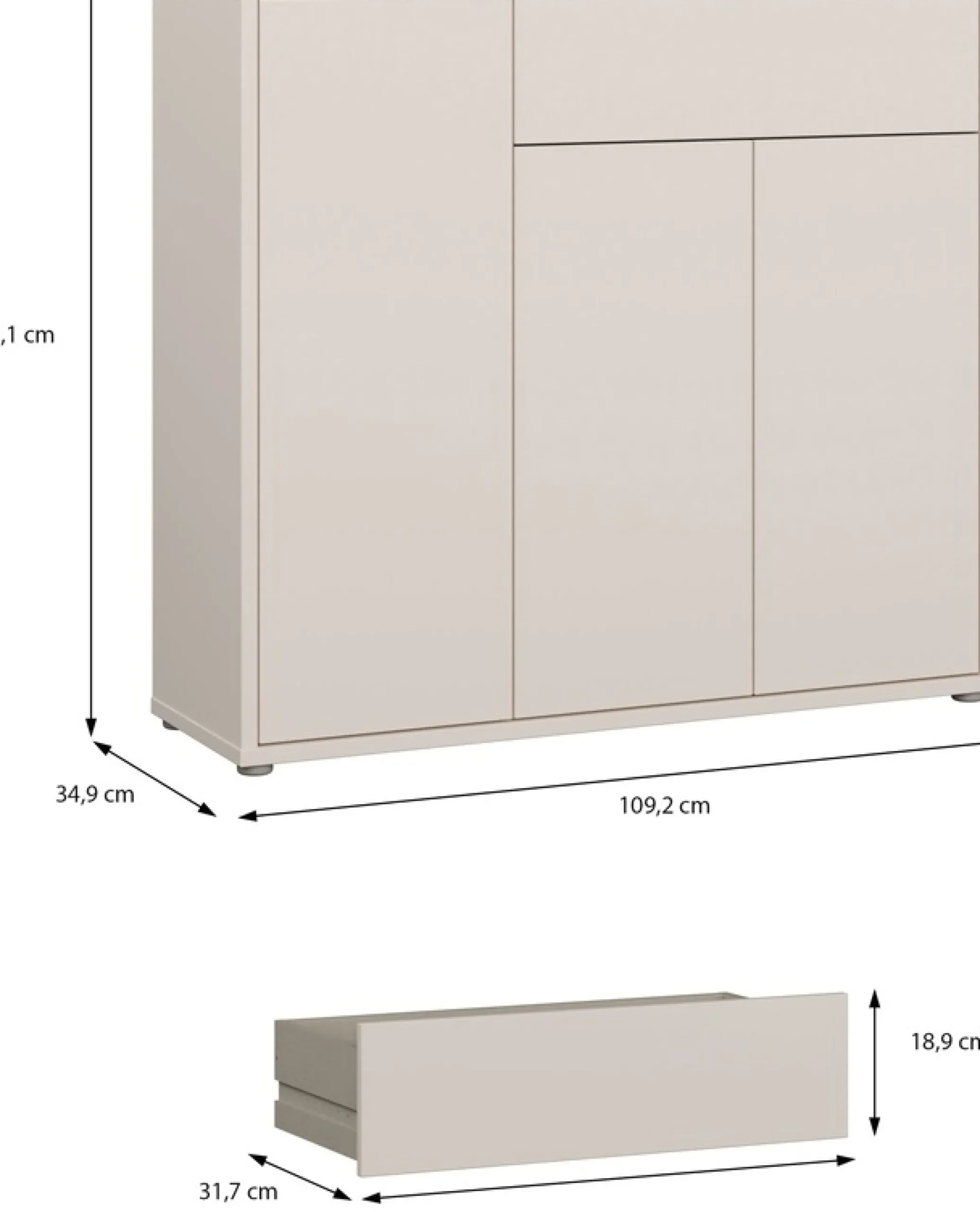 FORTE Schuhschrank »Alice Springs« B/H/T 109,2/99,1/34,9 cm Push to open, 20 Paar Schuhe