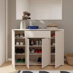 FORTE Schuhschrank »Alice Springs« B/H/T 143,9/99,1/34,9 cm Push to open, 28Paar Schuhe
