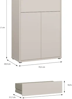 FORTE Schuhschrank »Alice Springs« B/H/T 74,5/99,1/34,9 cm Push to open, 12 Paar Schuhe