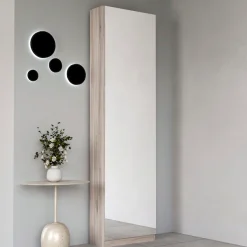 FORTE Schuhschrank »Calma Schuhschrank, Spiegeltüre, 12 Paar Schuhe, Türanschlag wählbar« B/H/T : 50/179,7/20 cm,Schuhschrank mit Spiegeltüre , 180cm hoch, 12 Paar Schuhe