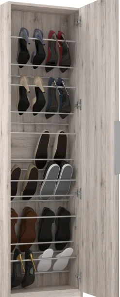 FORTE Schuhschrank »Calma Schuhschrank, Spiegeltüre, 12 Paar Schuhe, Türanschlag wählbar« B/H/T : 50/179,7/20 cm,Schuhschrank mit Spiegeltüre , 180cm hoch, 12 Paar Schuhe