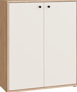 FORTE Schuhschrank Metallgriffe Schwarz B/H/T 83,7/98,3/34,9cm Soft Close