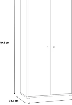 FORTE Schuhschrank »Tempra, Mehrzweckschrank, 2 Türen, Einlegeböden, Höhe 149,5,5 cm« Breite 73,7 cm