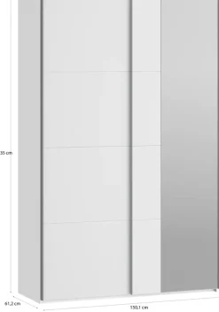 FORTE Schwebetürenschrank »Fittio. Made in Europe, 2 Schiebetüren, modernes Design« Höhe 2,35 mtr, stehende Montage, Spiegel